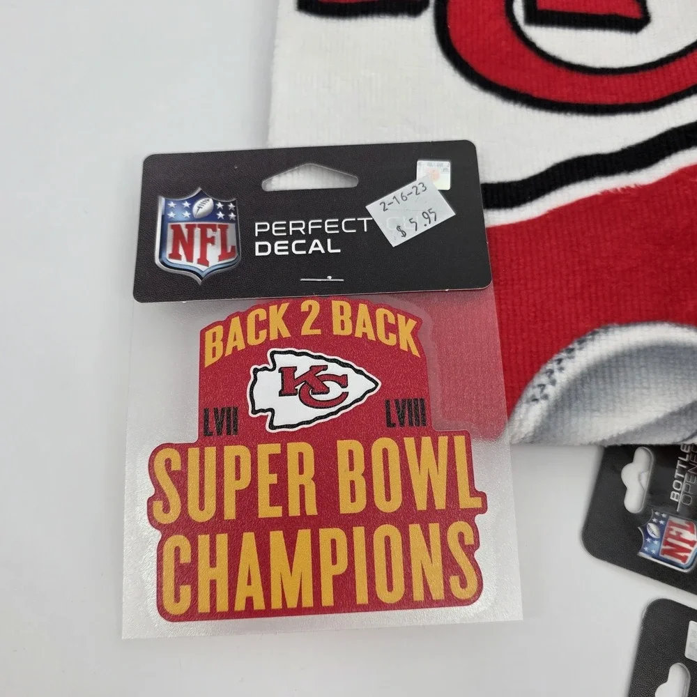 Kansas City Chiefs Bundle Flag Towel Scarf Key Ring Bottle Opener‎ Stickers